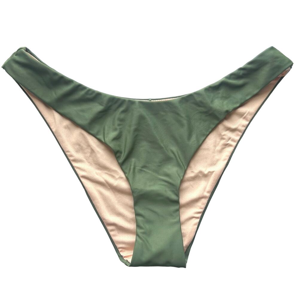 5/$25 J. Crew Curved-Waist Cheeky Bikini Swim Bottoms Green XS X-Small New